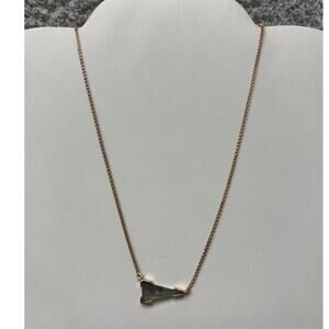 Kendra Scott Rose Gold Tone Triangular Green Stone Necklace #68420